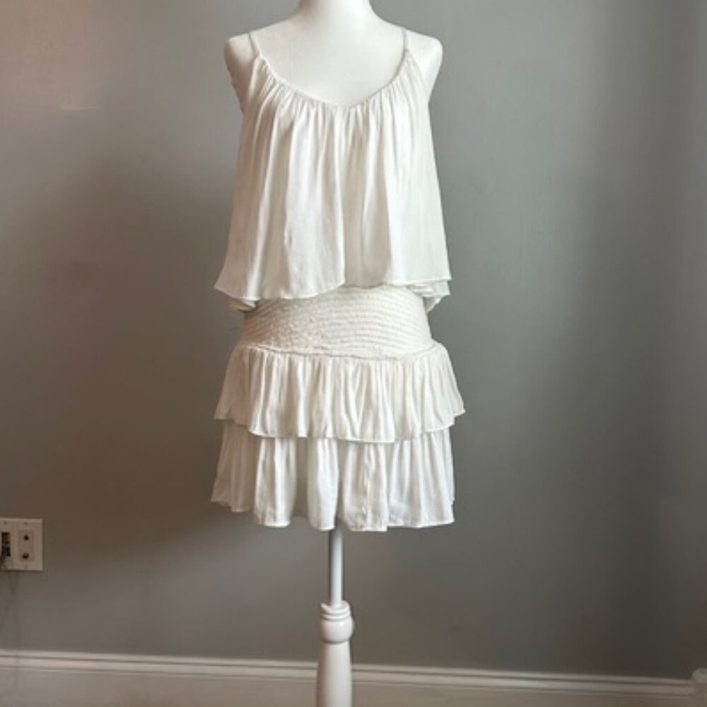 Strappy white dress perfect for white out game day!